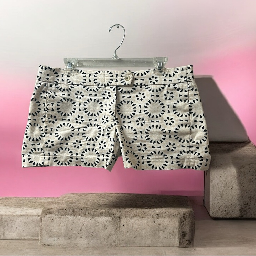 J. Crew Cream Black Dots Pattern Everyday Women's Shorts size 10